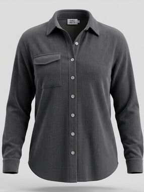 Princess Polly Corduroy Charcoal Grey Oversized Women's Shirt/Shacket Size 6